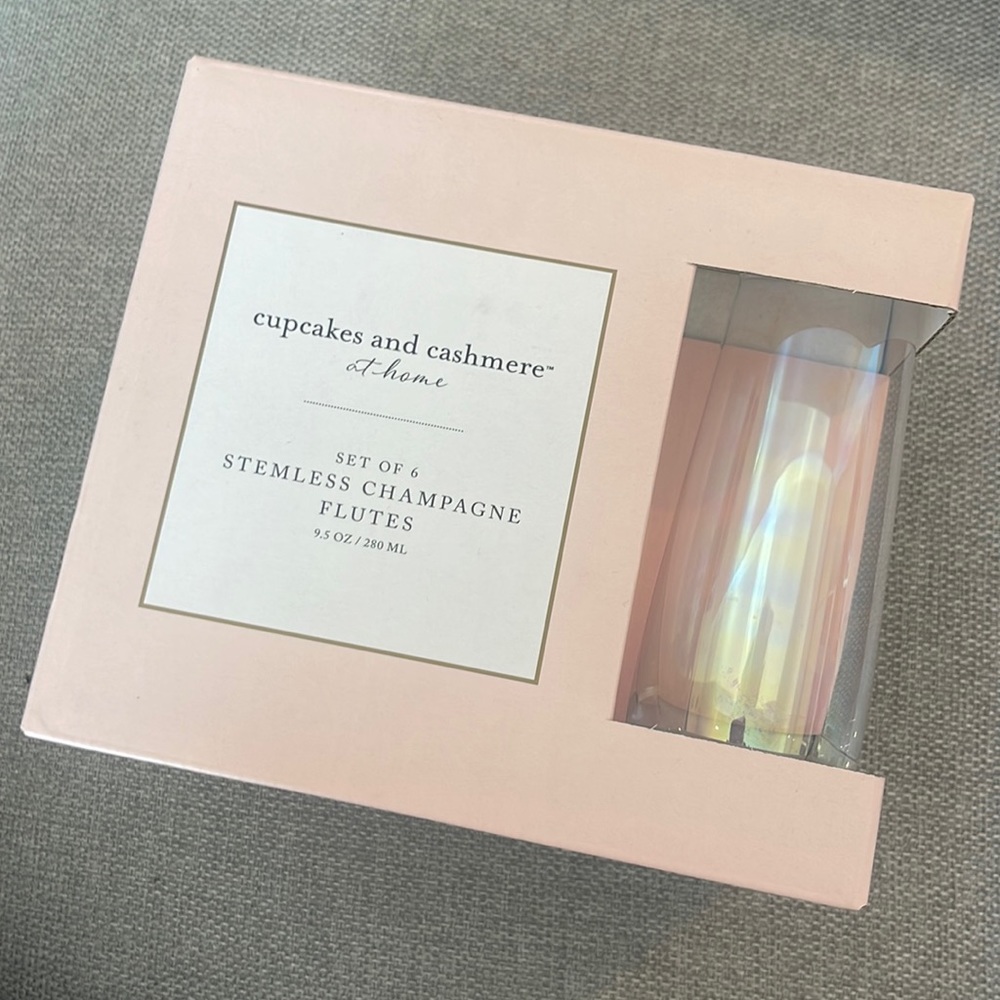 Stemless Iridescent Champagne Fluyes